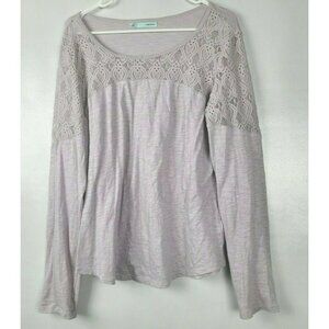 MAURICES Scoop Neck Long Sleeve Lace Top Size XL